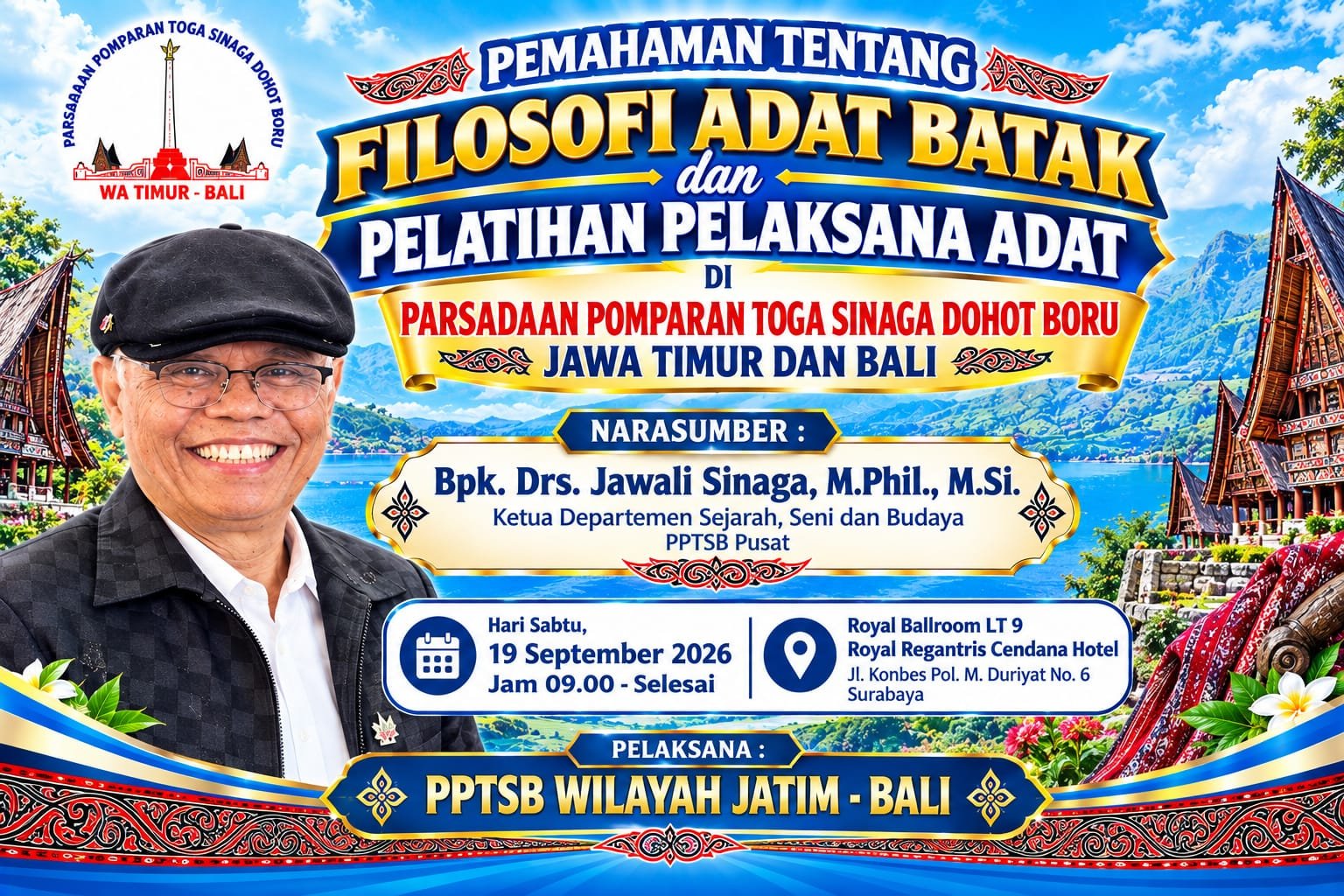 Pelatihan Pemahaman Filosofi dan Pelaksana Adat Batak di Surabaya (foto 1)