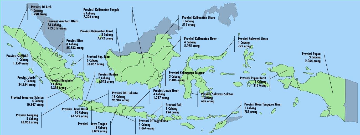Peta sebaran anggota PPTSB